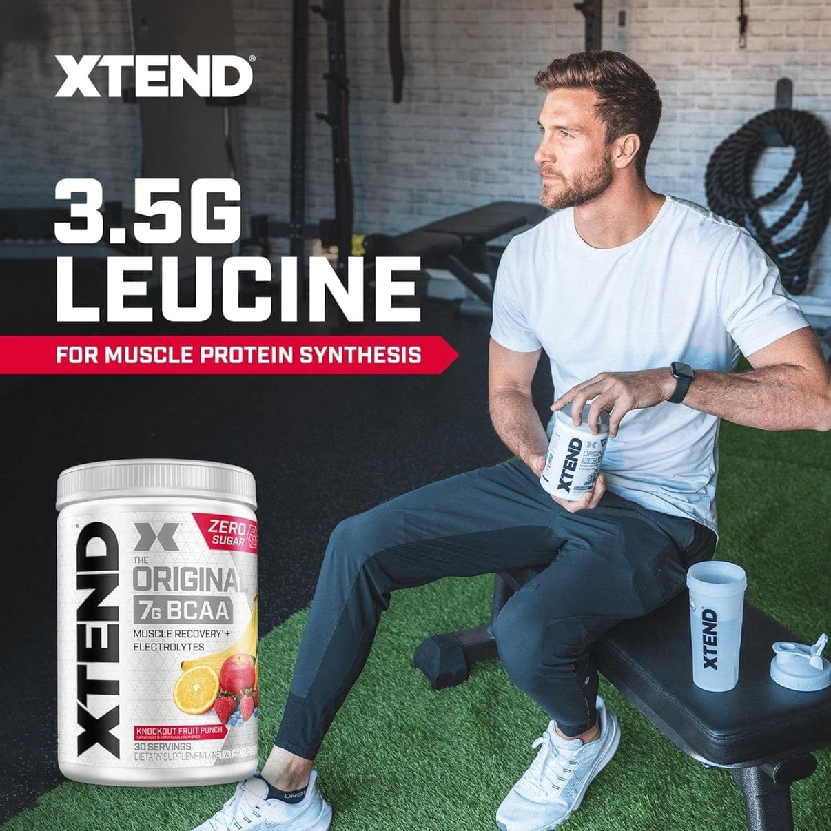 XTEND Original BCAA Powder Knowkout fruit punch BCAAsv- 30 Servings