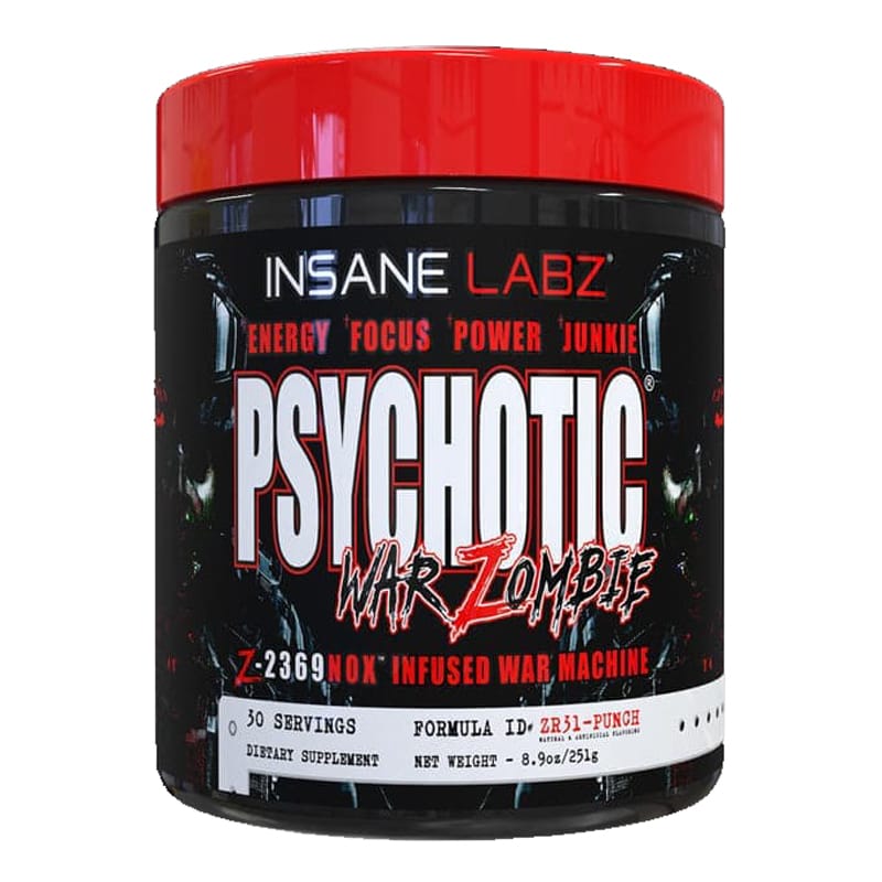 Insane Labz Psychotic War Zombie - Energy Booster, Increased Energy, Greater Strength Output, And Amped-Up Endurance